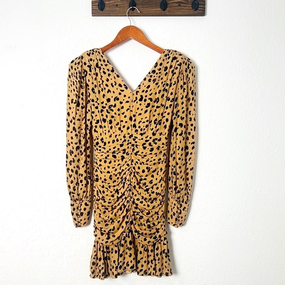 Nicholas Gathered Frill Dress In Amber Multi - Picture 5 of 11